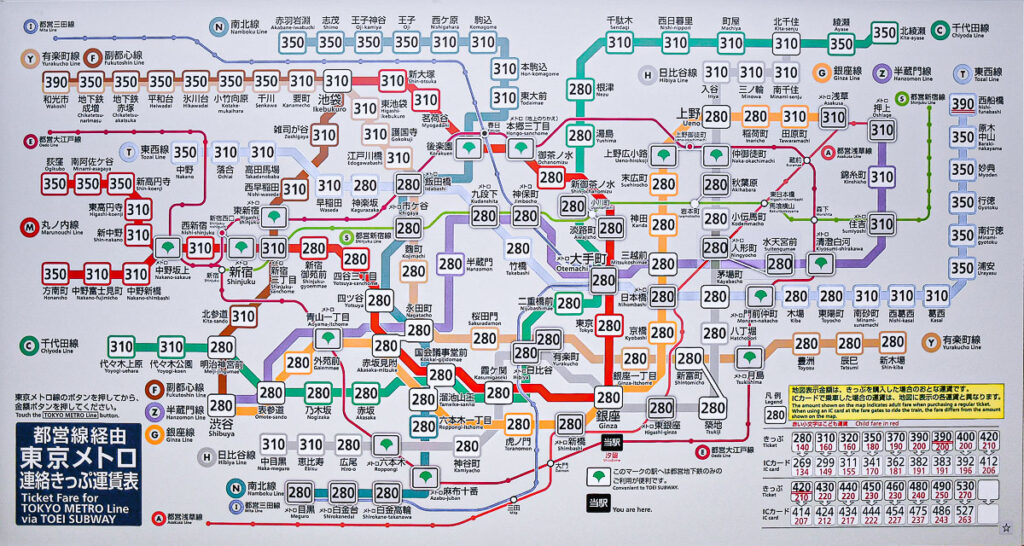 plan métro tokyo