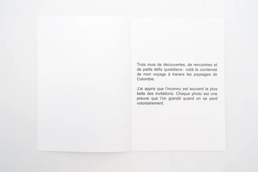 Mise en page textuelle album photo voyage