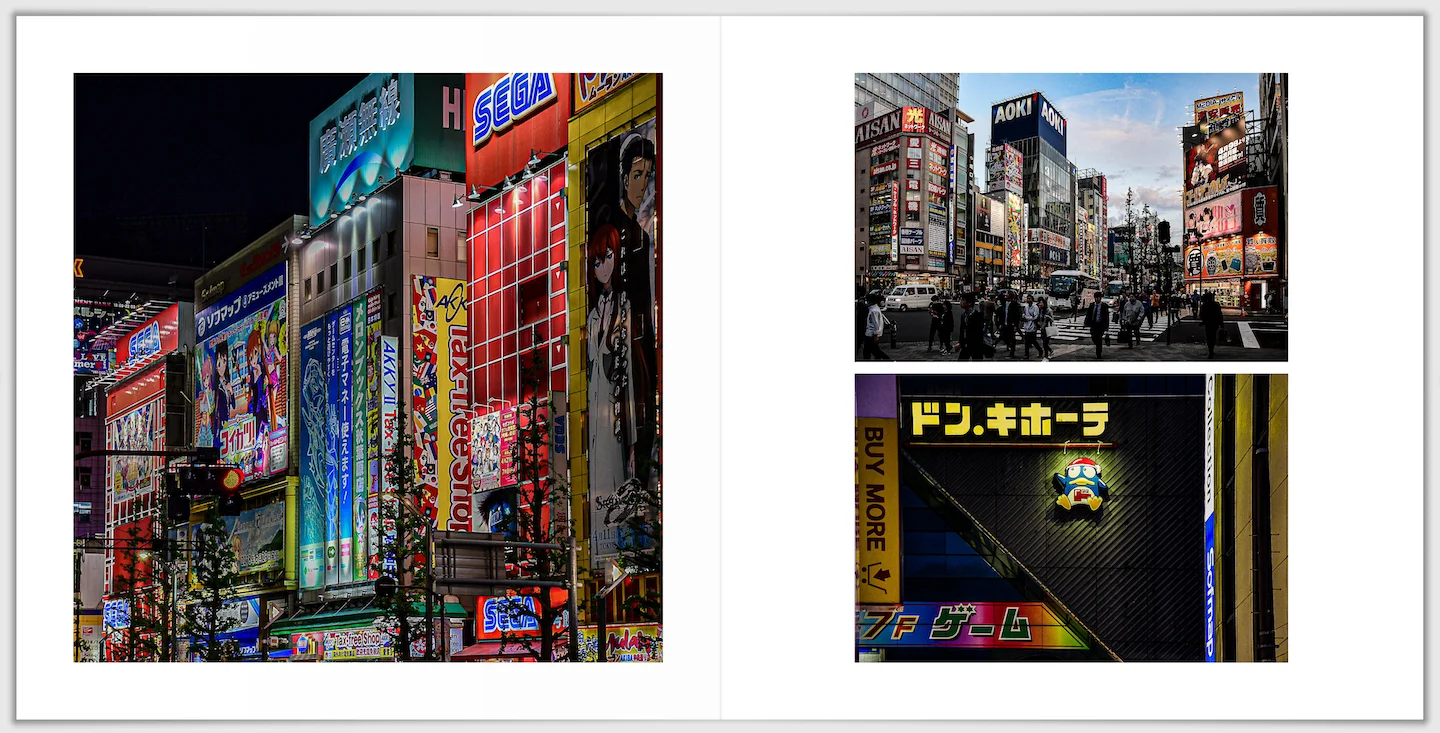 Photo de nuit au Japon dans un livre photo