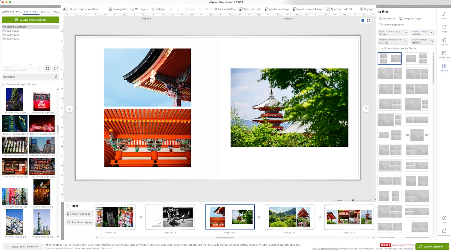 Application de mise en page Saal Digital pour créer votre livre photo