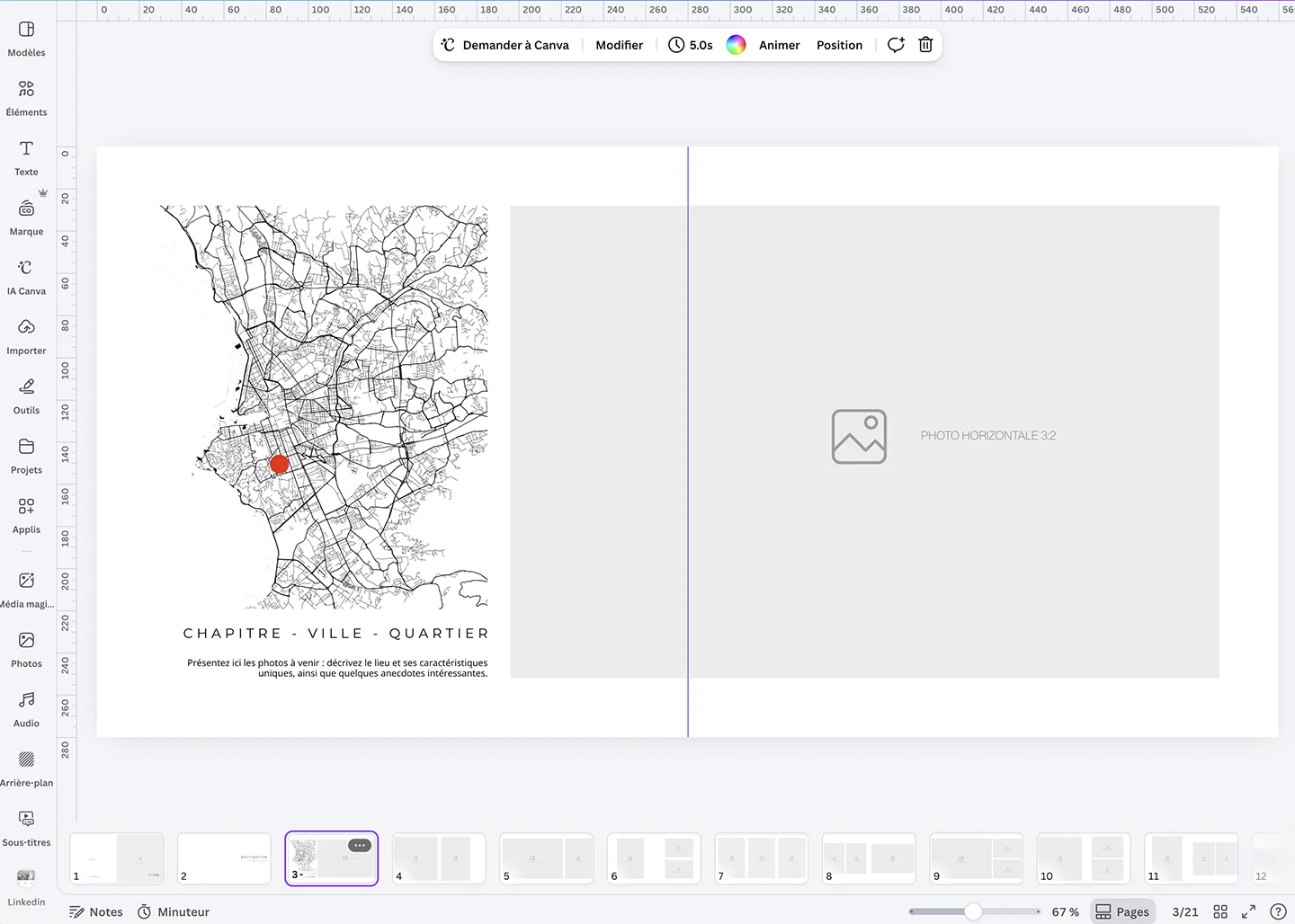 Modèle de chapitre Canva pour livre photo